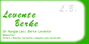 levente berke business card